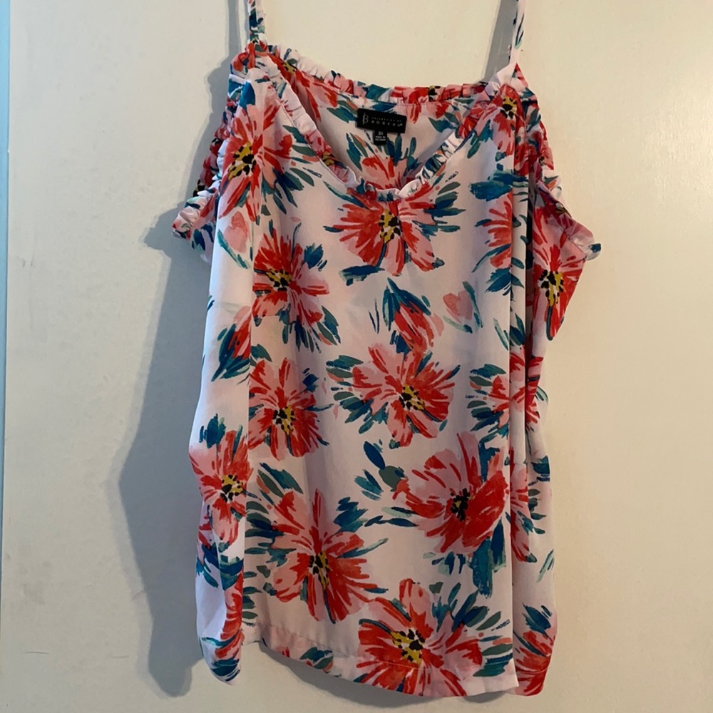 No way 3x floral spaghetti strap tank